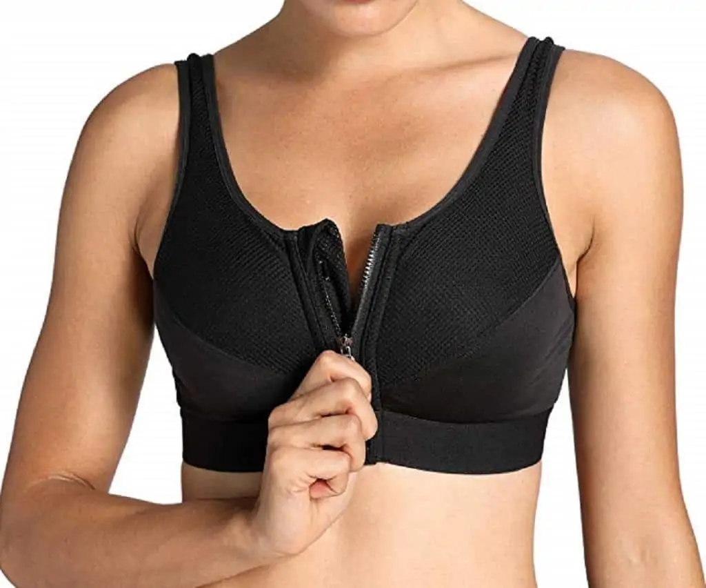 athletic bras zipper front