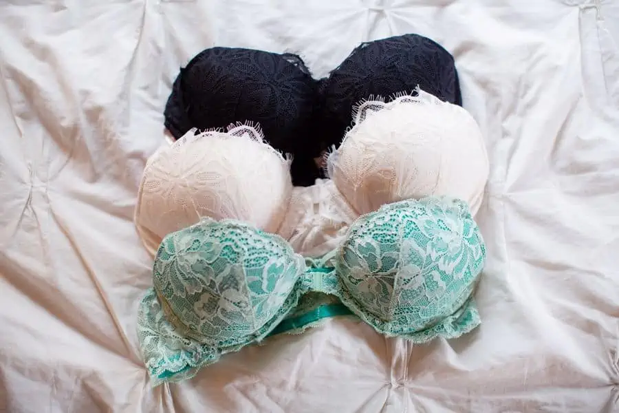 Three different colored demi bras