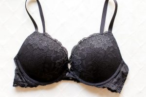 An image of a black push-up bra with lace