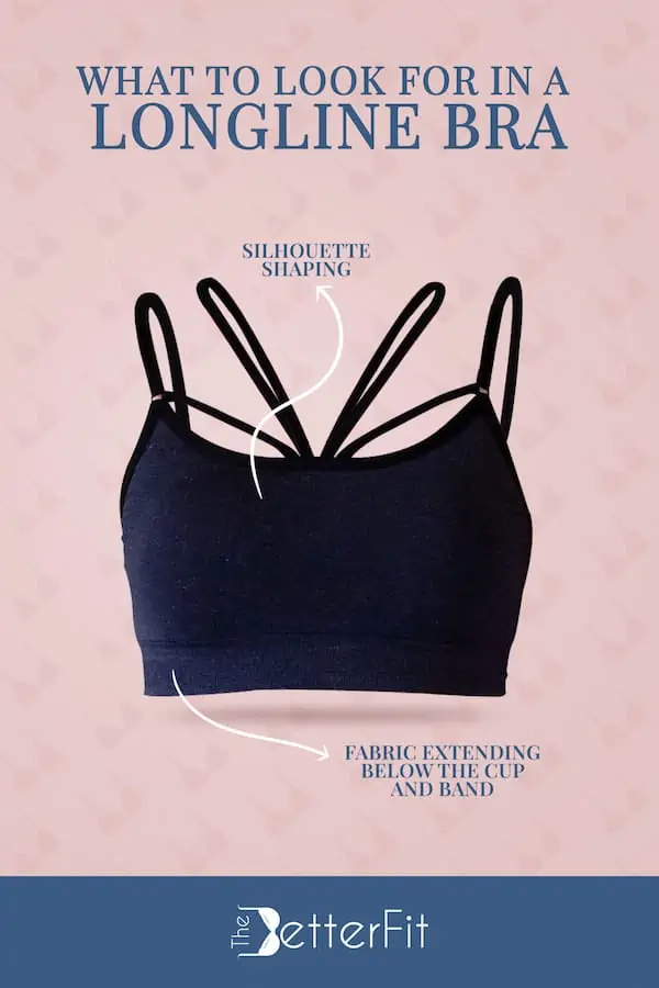 Longline bras are designed with a shaping silhouette and the fabric extends below the cup and band