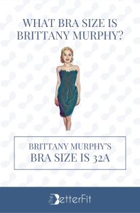 Graphic image of Brittany Murphy with 32A bra size wearing a mini dress