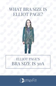Graphic image of Elliot Page with 30A bra size wearing a suit