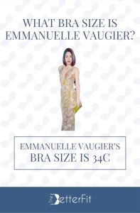 Graphic image of Emmanuelle Vaugier with 34C bra size wearing a sequin dress