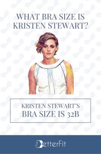 Graphic image of Kristen Stewart with 32B bra size wearing a white sleeveless mini dress