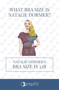 Graphic image of Natalie Dormer with 32B bra size wearing a black dress