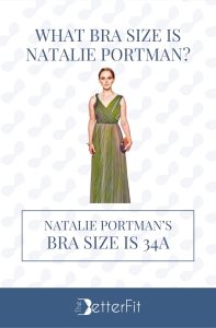 Graphic image of Natalie Portman with 34A bra size wearing a dress