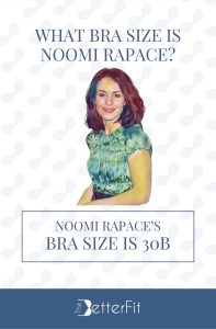 Graphic image of Noomi Rapace with 30B bra size wearing a green dress