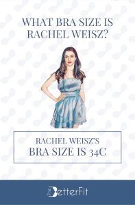 Graphic image of Rachel Weisz with 34C bra size wearing a tube mini dress