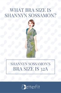 Graphic image of Shannyn Sossamon with 32A bra size wearing a v-neck short sleeve jumpsuit in gray print