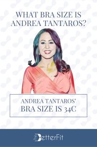 Graphic image of Andrea Tantaros with 34C bra size wearing a red half-sleeve bodycon dress