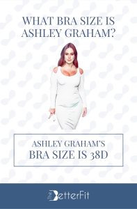 Graphic image of Ashley Graham with 38D bra size wearing a white long-sleeve bodycon dress