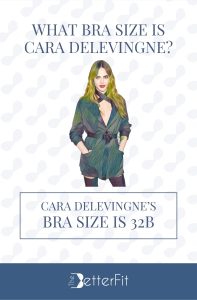 Graphic image of Cara Delevingne with 32B bra size wearing a long sleeves suit mini dress and high boots