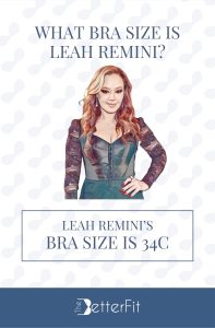 Graphic image of Leah Remini with 34C bra size wearing a black long-sleeve corset dress