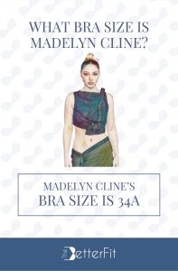 Graphic image of Madelyn Cline with 34A bra size wearing a black sleeveless crop top and black skirt