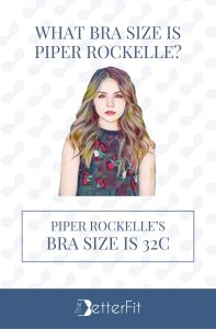 Graphic image of Piper Rockelle with 32C bra size wearing a black dress with floral design