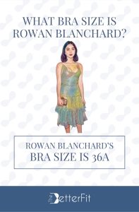 Graphic image of Rowan Blanchard with 36A bra size wearing a spaghetti strap glitter dress
