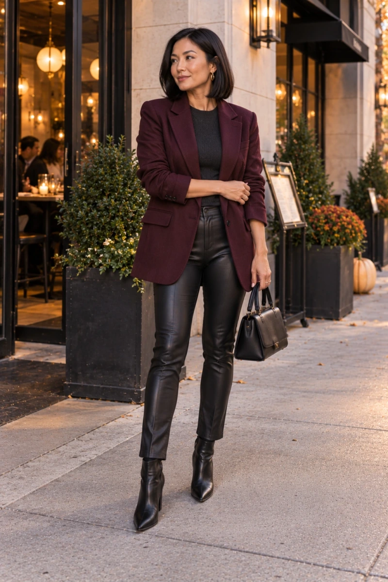 Platform Boots, Straight Jeans, and a Leather Jacket