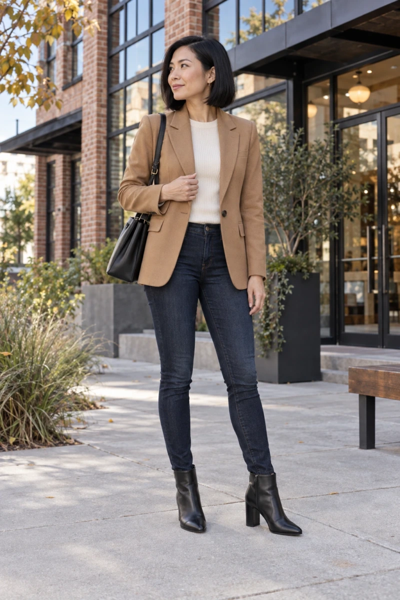 Ankle Booties, Skinny Jeans, and a Blazer