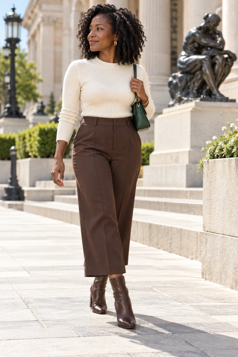 Cropped Wide Leg With a Heeled Boot