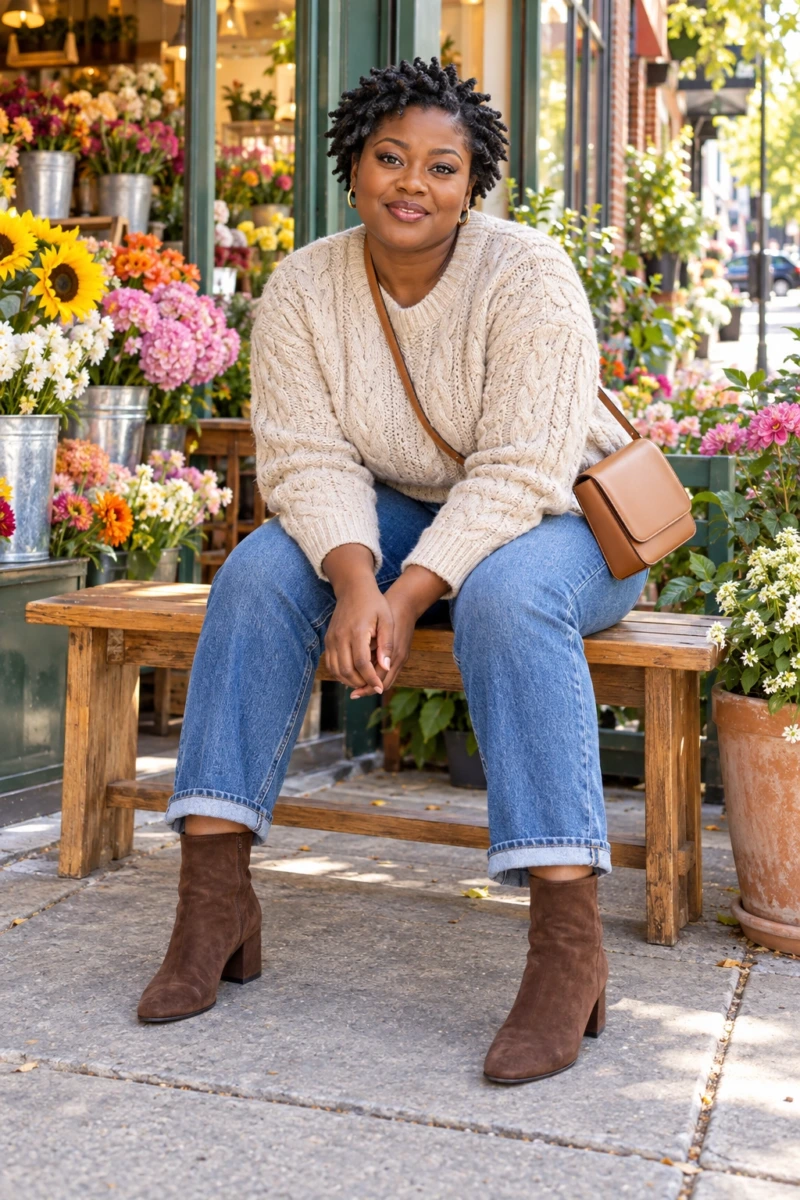 Suede Ankle Boots With Straight Leg Jeans